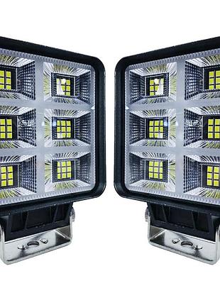 2шт фара led квадратна на трактор, ближнє світло, задній хід 72w + повітряний клапан 9-80v ip67