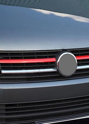 Верхние накладки на решетку 2015-2019 (2 шт, красные) для volkswagen t6
