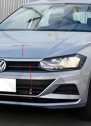 Накладка на решетку (верхняя, нержавеющая сталь) для volkswagen polo 2017- гг