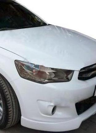 Накладка на передній бампер (під фарбування) для citroen c-elysee 2013-2022 рр