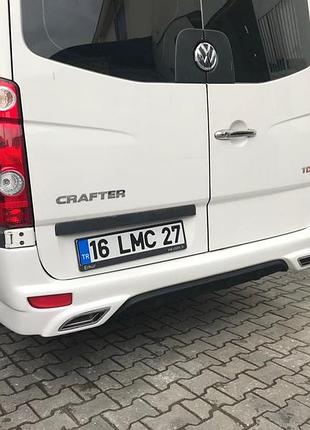 Накладка на задний бампер v2 (грунт под покраску) для mercedes sprinter w906 2006-2018 гг