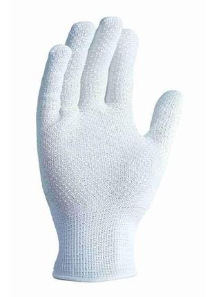 Перчатки робочі з пвх-крапкою №4429 р.10(xl) поліестер трикотажні, білі лайт тм doloni