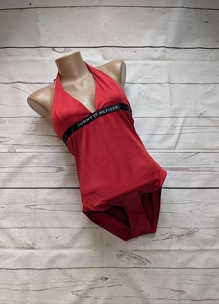 Красный слитный купальник Tommy hilfiger