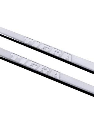Накладки на пороги carmos (2 шт, нерж.) для opel tigra 2001-2009 рр
