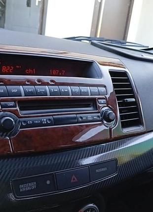 Накладки на панель приборов (meric) титан для mitsubishi lancer x 2008- гг