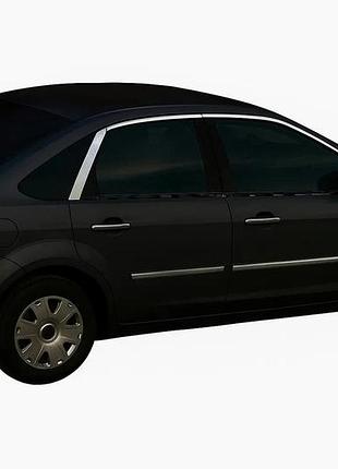 Верхние накладки на стекла hb (6 шт, нержавейка) для ford focus ii 2008-2011 гг
