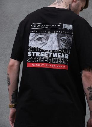 Футболка мужская с принтом streetwear черная