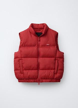 Детский стеганый дутый жилет zara 4323/763 164 см красный