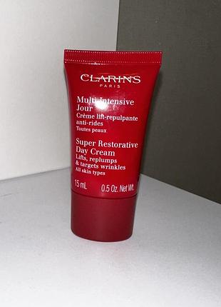 💥акция! clarins - super restorative day cream 15мл, миниатюра, оригинал