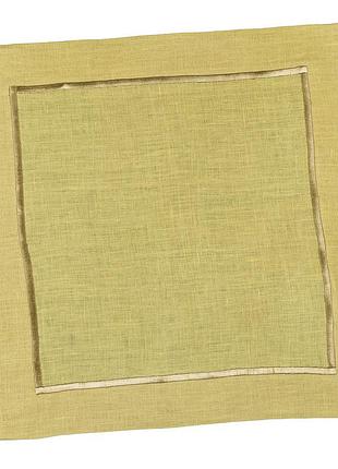 Салфетка льняная srlb25, 40x40, квадратная, однотонный, вышивка, 100% лён