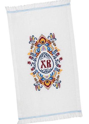 Рушничок у кошик великодній rkvv017, 38x70, прямокутна, великодній, вишивка, 100% льон