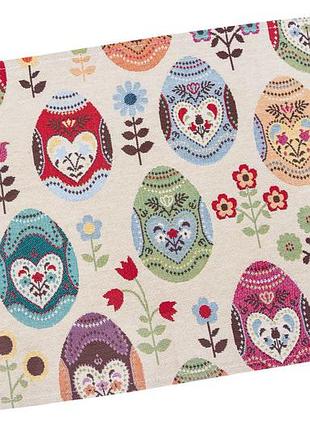 Серветка гобеленова eden126 limaso, 34x44, прямокутна, великодній, без люрексу, 75% поліестер, 22% бавовна, 3% акрил, гобелен