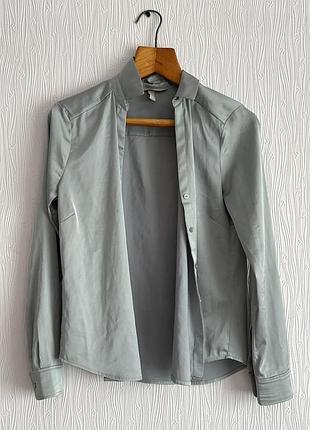 Атсласна шовкова сатинова блуза сорочка рубашка h&m xs-s