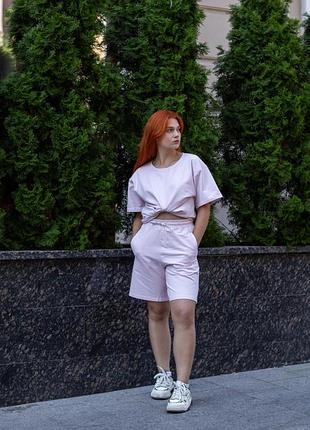 Женский летний оверсайз костюм от ayer, спортивный костюм blush, цвет розовый