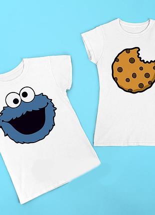 Фп006610	парные футболки с принтом "монстрик и печенька" push it