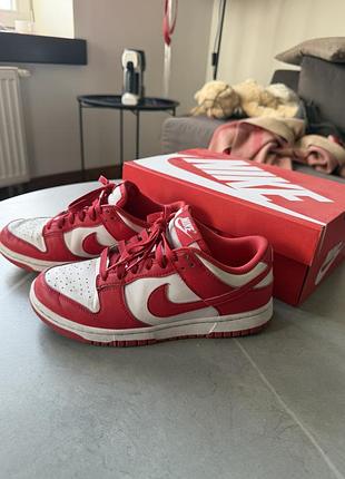 Кросівки nike dunk low red-white