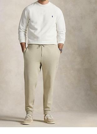 Спортивні штани-джоггери чоловічі  polo ralph lauren, з емблемою, бежевого кольору, розмір 3xl-tall