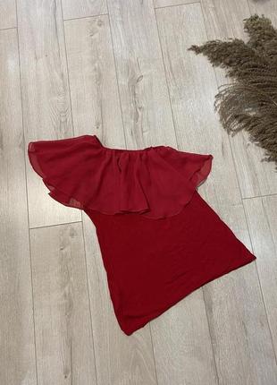 Блуза -топ  с рюшкой ❤️маленький размер