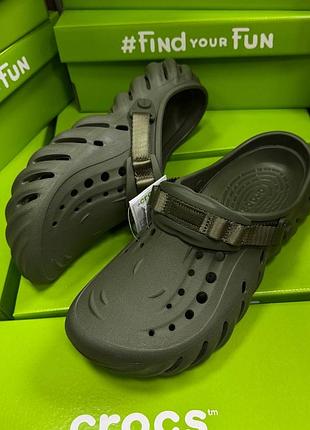 Чоловічі крокси сабо  crocs echo clog army