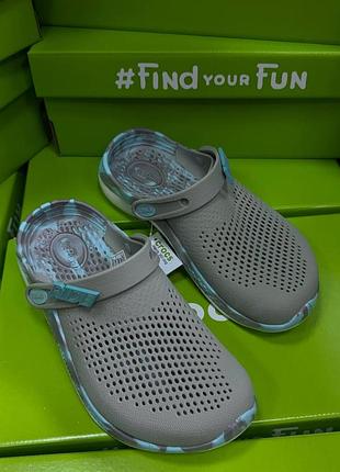 Crocs literide 360 pearl white/multi жіночі крокси