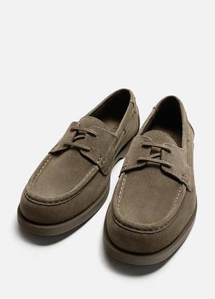 Замшевые топсайдеры, лоферы, мокасины zara