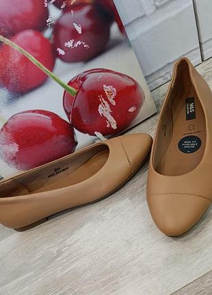Женские туфли m&amp;s из натуральной кожи бежевого цвета размер 37,5