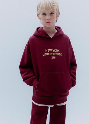 Детский теплый спортивный костюм (худи + брюки) zara 5350/803 164 см каштановый