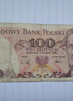 100 злотих 1988. польша