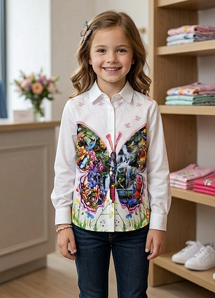 Стильна дитяча блузка сорочка