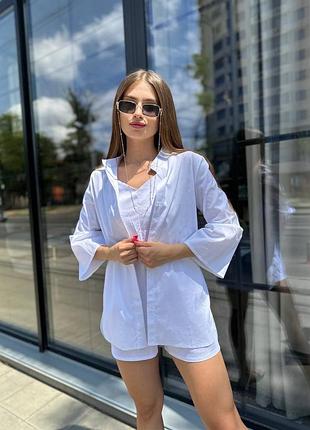 Жіноча повсякденна класична котонова сорочка рубашка