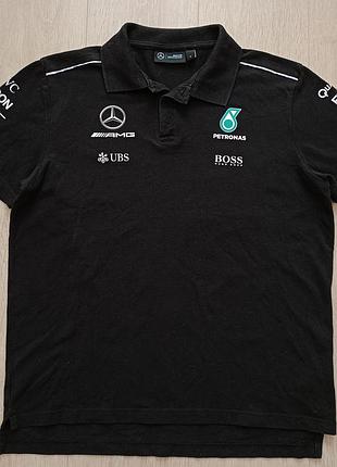 Mercedes amg petronas f1 чоловіча спортивна теніска поло футболка колір чорний розмір l