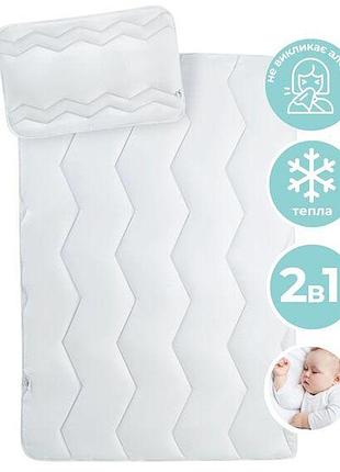 Набір у ліжечко  comfort papaella ковдра всесезонна 100х135 + подушка 40х60 білий