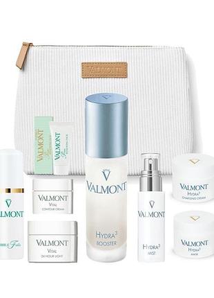 Дорожній набір від valmont hydra3 set 5(prime renewing pack, hydra3, vital contour, bubble falls)