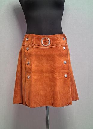 Юбка мини из натуральной замши