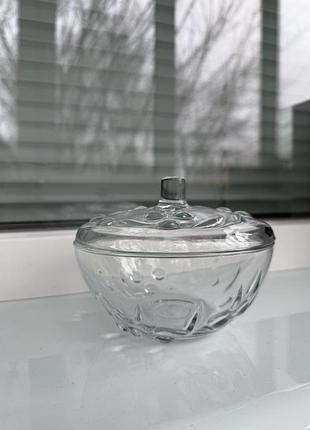 Цукорниця скляна