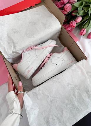 Кроссовки nike air force low white pink