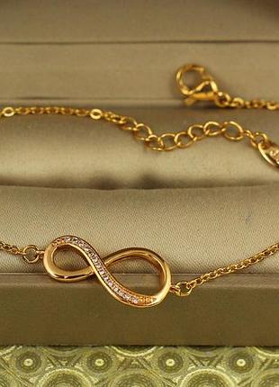 Браслет xuping jewelry вісімка 17 см 11 мм золотистий