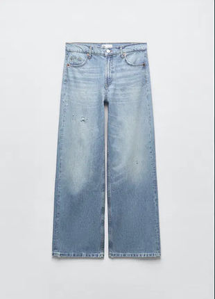 Широкие хлопковые джинсы zara.
