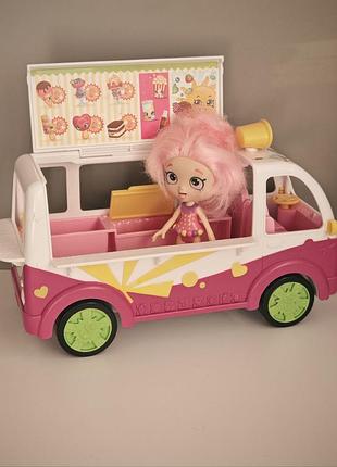 Shopkins s3 scoops ice cream truck with exclusive figures, doll, фургон с мороженым и кукла, игровой набор оригинал
