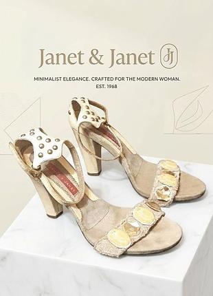 Жіночі вінтажні босоніжки на підборах,натуральні стильні
janet & janet,італія,р.40