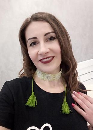 Чокер «весняна зелень»