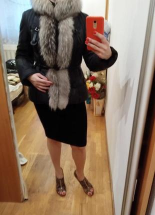 Куртка snow image пуховик с натуральным мехом песца