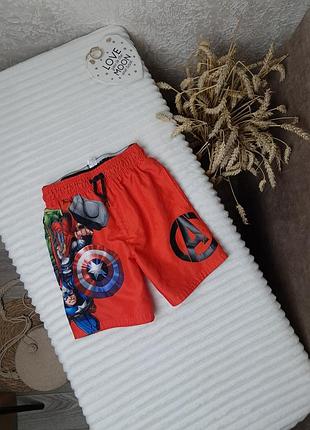 Яркие пляжные шорты с сеткой от marvel 7-8 лет (122-128)