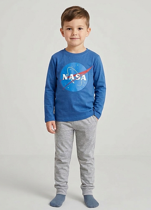 Детская пижама хлопковая nasa, размер 104-110, синий