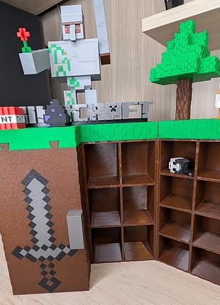 Стенд подставка minecraft майнкрафт для фигурок kinder joy 5