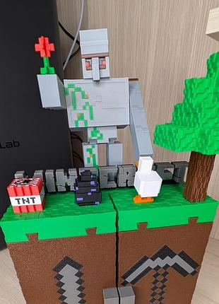 Стенд подставка minecraft майнкрафт для фигурок kinder joy 10