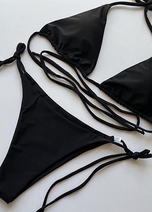 Купальник чорний на завʼязках