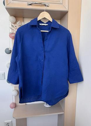 Лляна сорочка zara, 100% льон
