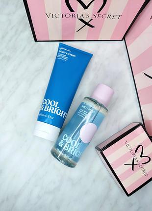 Набір / міст + лосьйон для тіла «cool & bright». pink. victoria's secret. оригінал 🇺🇸