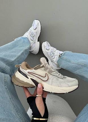 👟 кроссовки nike v2k runtekk arewood brown light bone/ наляжка bs👟